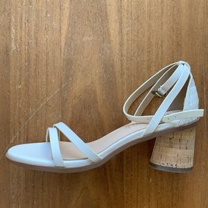 The Roselyn Ivory Strappy Cork Heel